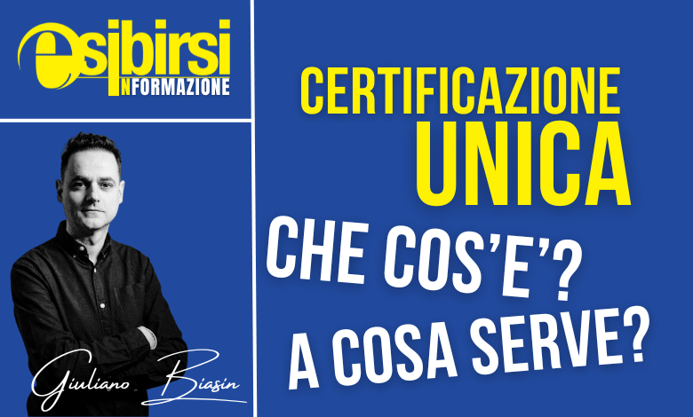 CERTIFICAZIONE UNICA COOPERATIVA ESIBIRSI