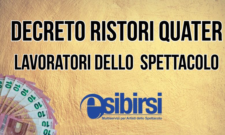decreto Ristori quater lavoratori dello spettacolo