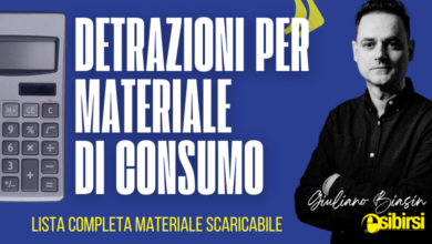 detrazioni per materiale di consumo