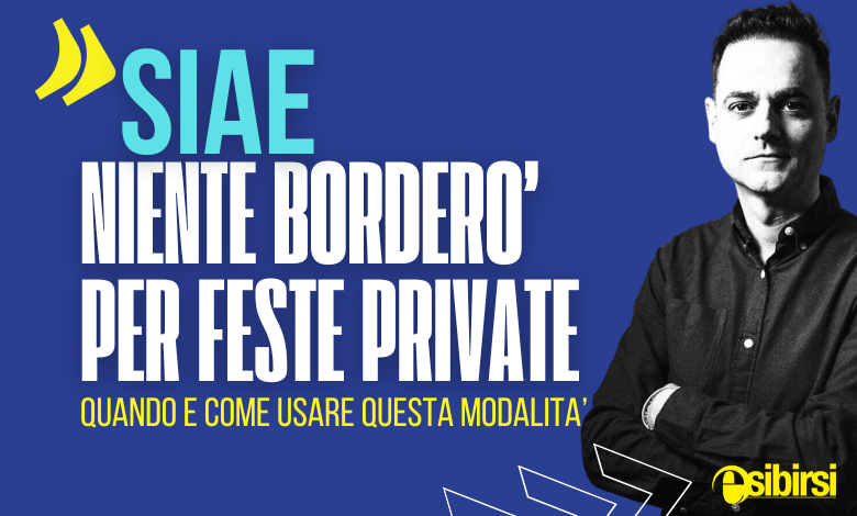 NIETNE BORDERo SIAE PER FESTE PRIVATE