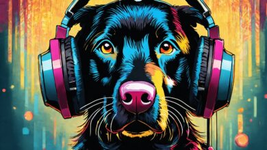 Black lab dog with a spiky hairstyle n headset.jpg 1